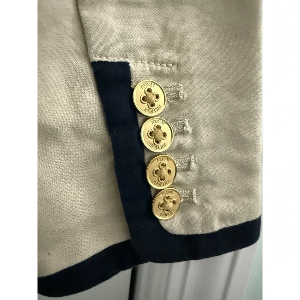 Women's Tommy Hilfiger Khaki Blazer Jacket‎ 1985 Limited Edition Sz M Preppy